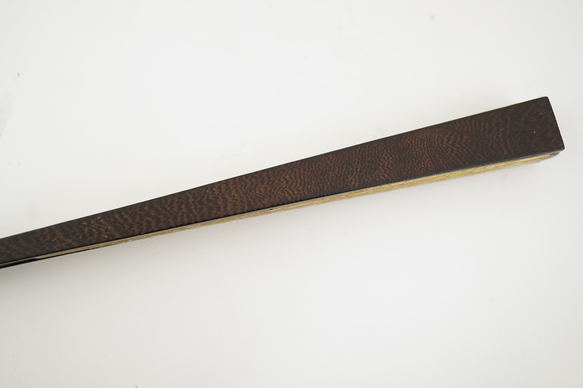Two Chinese inscribed paper leaf fans, late 19th century